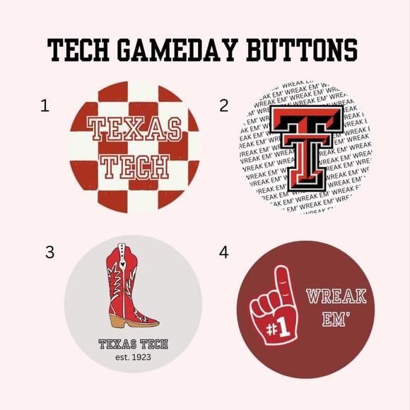 Texas tech game day buttons - Picture 1 of 1